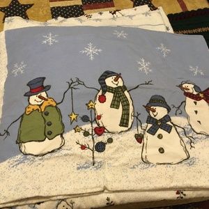 Sonoma Snowman Flannel Sheet Set - Queen size